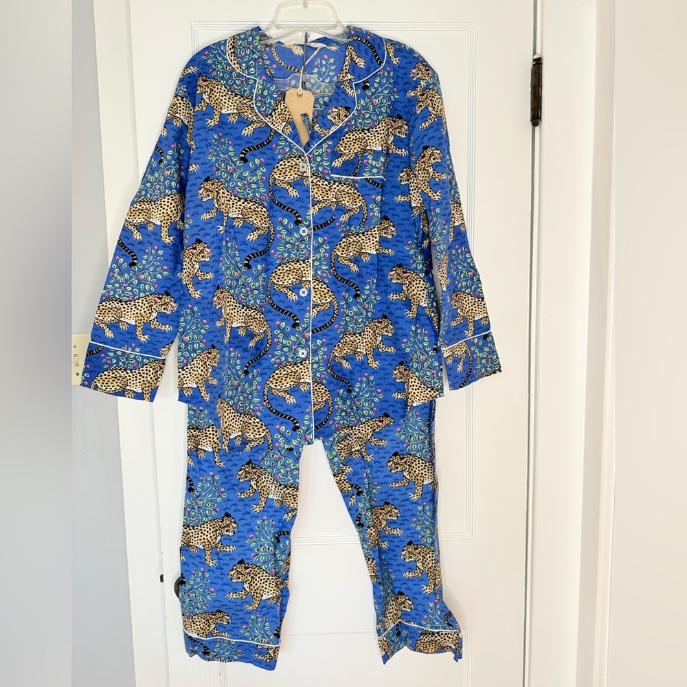 NWT PRINTFRESH Organic Cotton Bagheera Print Long Sleeve Pajama Set Size Small